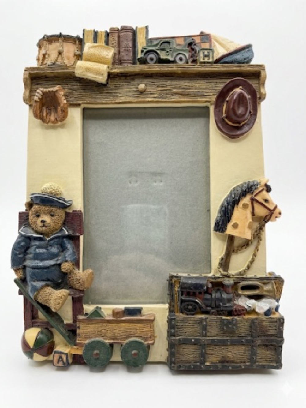 Vintage 3D Resin Teddy Bear Toy Theme 4x6 Picture Frame Nursery 1990s